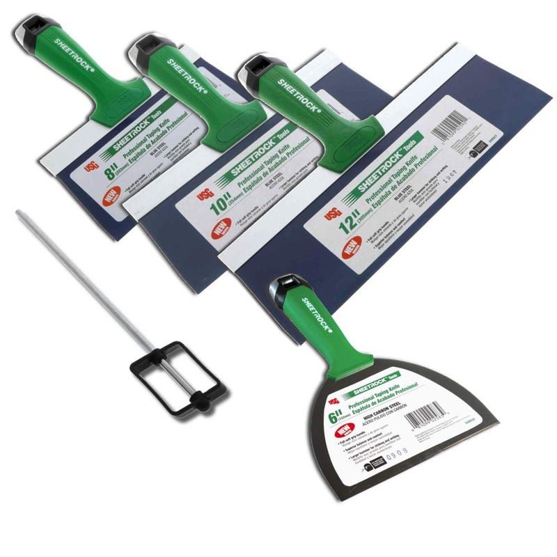 Sheetrock USG Sheetrock Pro Series Blue Steel Drywall Taping Knife with Matrix Style Handle + FREE Mud Pan Mixer - Image 1